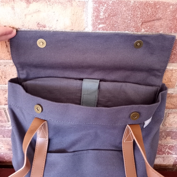 AAA Canvas Grey Travel Backpack - Picture 6 of 9
